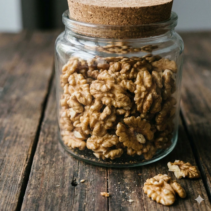 Walnuts (Akhrot) The Immunity Booster Snow-white kernels sourced from Kashmir. High in Omega-3 fatty acids for a healthy heart and brain